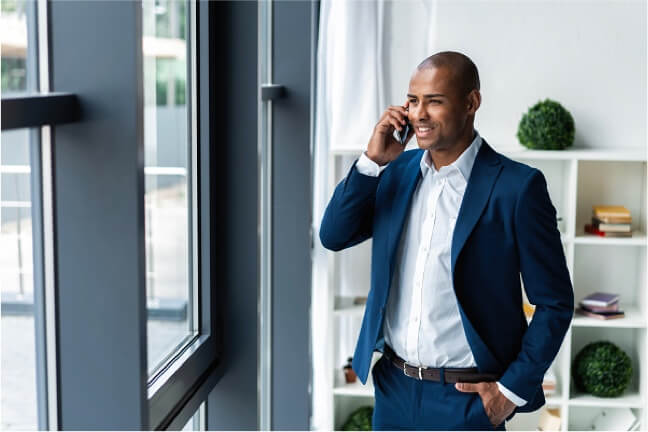 businessman talking on phone